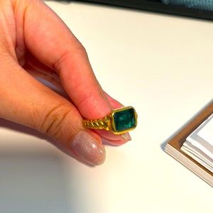 Emerald Braided Ring (size 7)